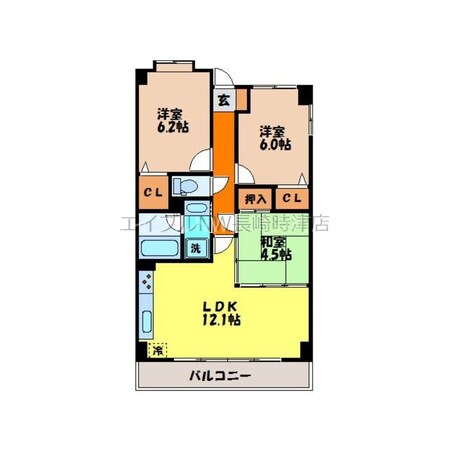 長与駅 徒歩3分 2階の物件間取画像